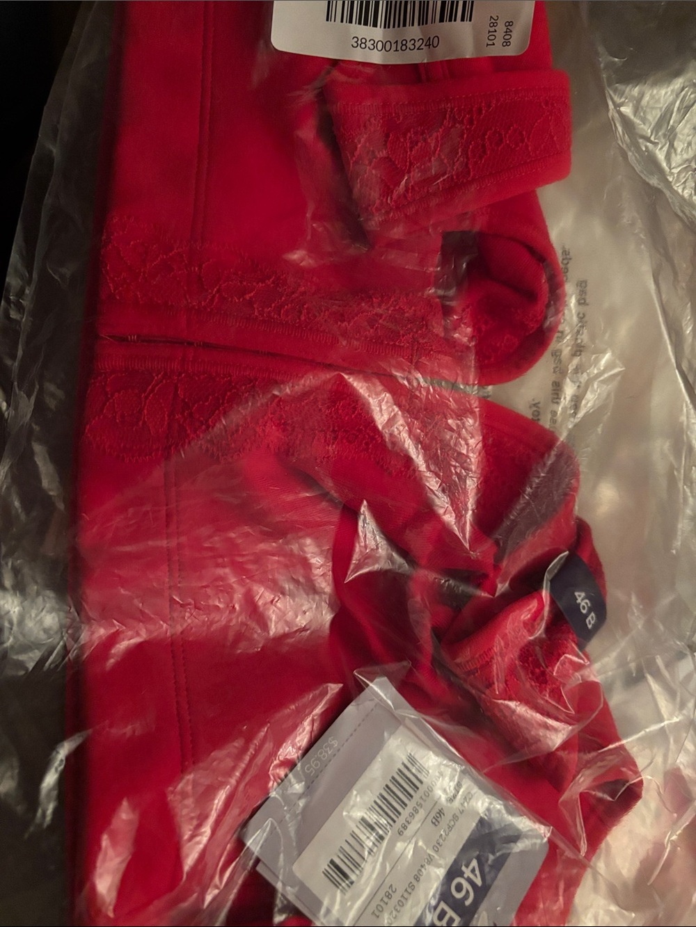 Red Lace-Trim front close